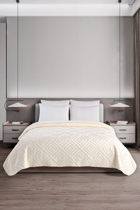 Belura | Çift Kişilik Emboss Battaniye & Yatak Örtüsü | Ekstra Yumuşak | 200x220