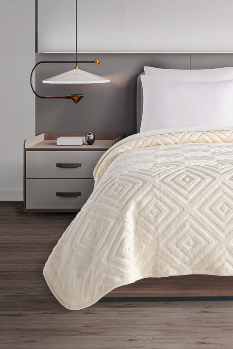 Belura | Çift Kişilik Emboss Battaniye & Yatak Örtüsü | Ekstra Yumuşak | 200x220