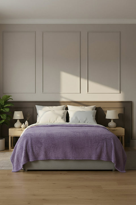 Pufina | Çift Kişilik Tavşan Tüyü Dokulu Peluş Battaniye & Yatak Örtüsü | 200x220