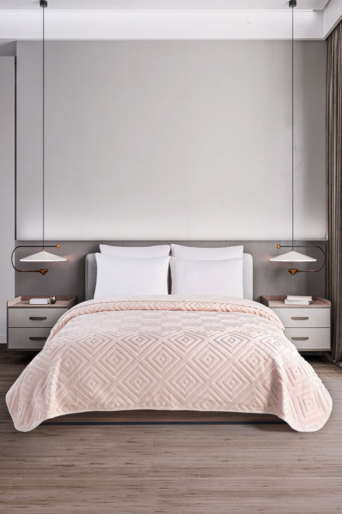 Belura | Çift Kişilik Emboss Battaniye & Yatak Örtüsü | Ekstra Yumuşak | 200x220