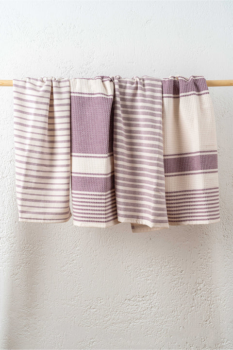 İzay | %100 Pamuk 4'lü Mutfak Havlusu Seti