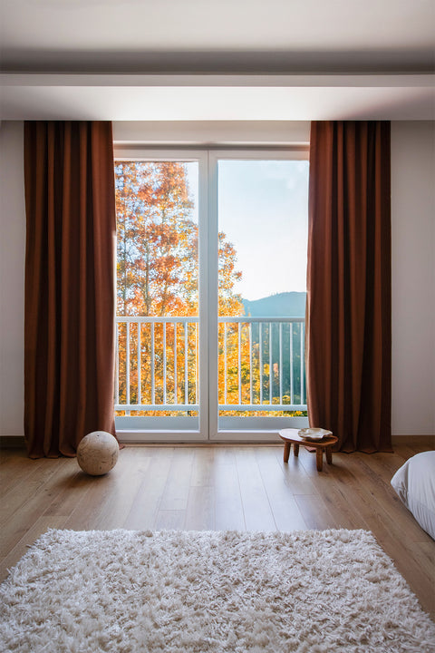 Terra | 140x270 cm (2 Adet) Blackout Fon Perde - Bakır