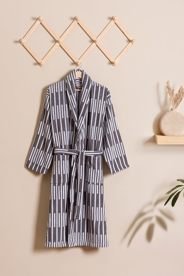 Piano | %100 Pamuk Jakarlı Unisex Bornoz