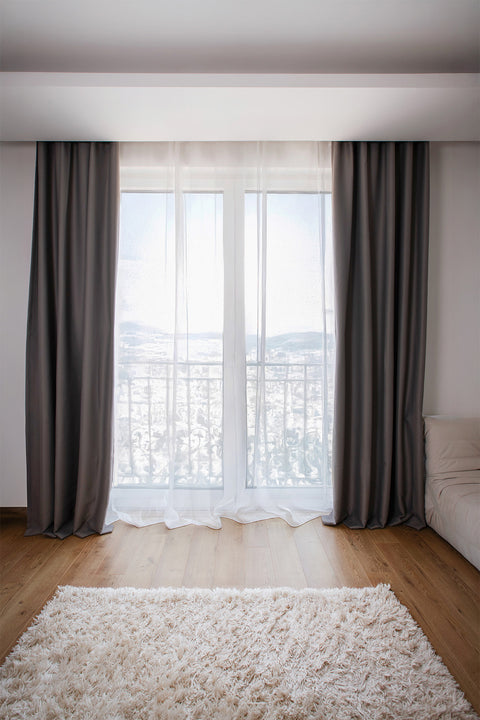 Lunet | 140x270 cm (2 Adet) Blackout Fon Perde - Antrasit