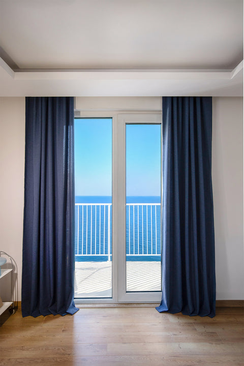 Olea | 140x270 cm (2 Adet) Fon Perde -İndigo