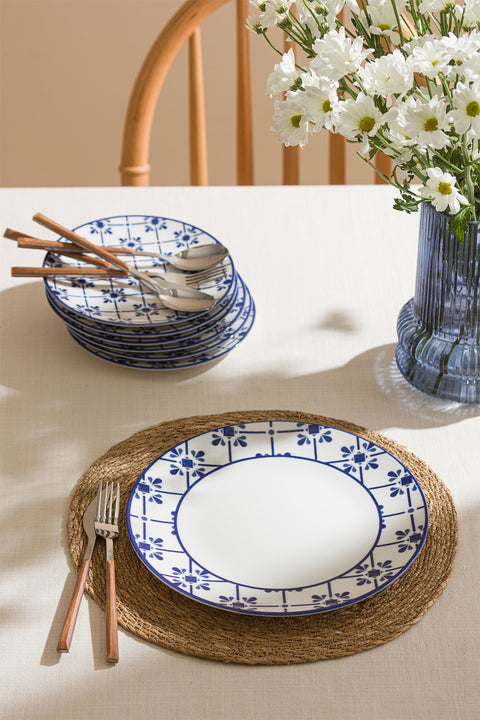 Almira | 7 Parça Porselen Pasta Sunum Tabak Seti