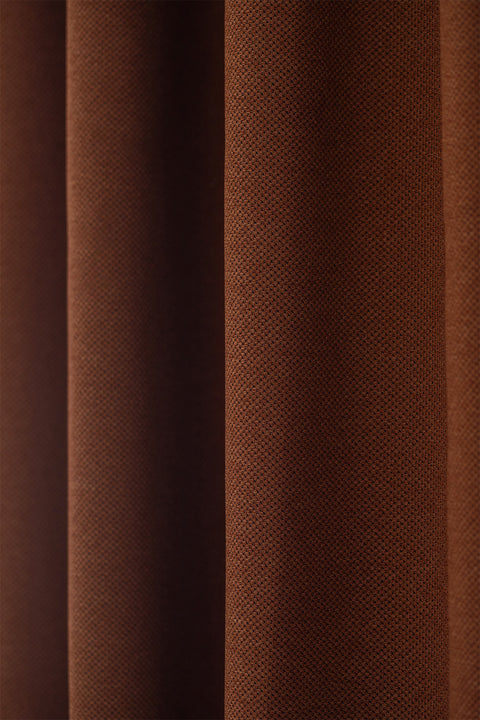 Terra | 140x270 cm (2 Adet) Blackout Fon Perde - Bakır