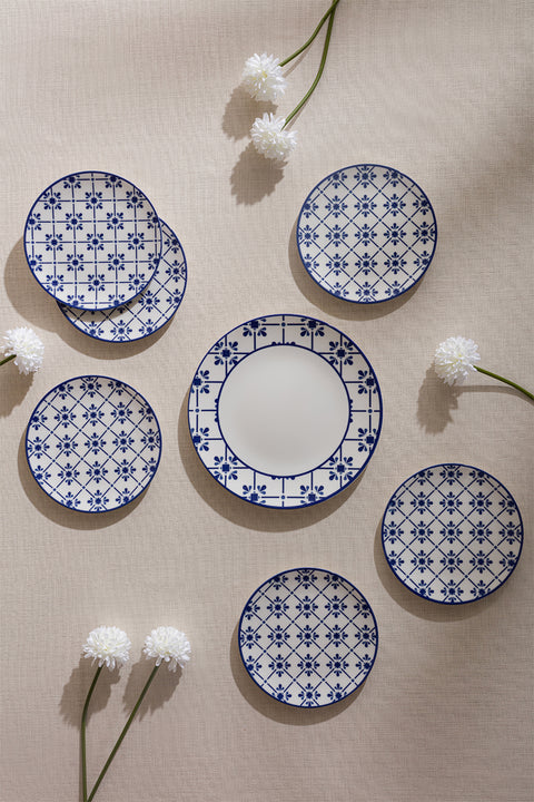 Almira | 7 Parça Porselen Pasta Sunum Tabak Seti