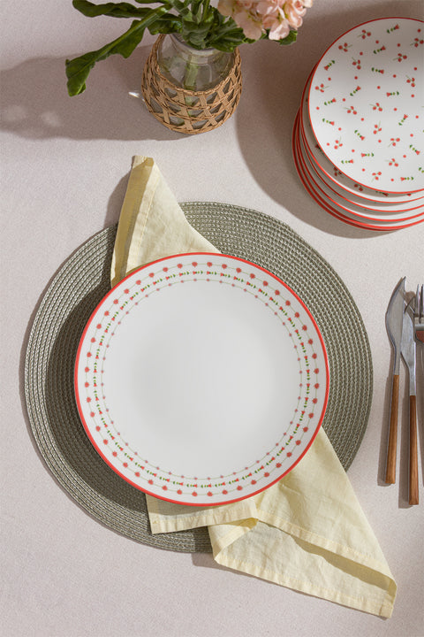 Lorine | 7 Parça Porselen Pasta Sunum Tabak Seti