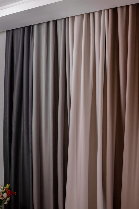 Lunet | 140x270 cm (2 Adet) Blackout Fon Perde - Bej