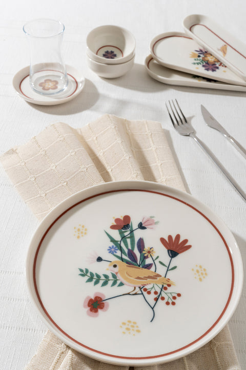 Roselle | 28 Parça 6 Kişilik Porselen Kahvaltı Takımı