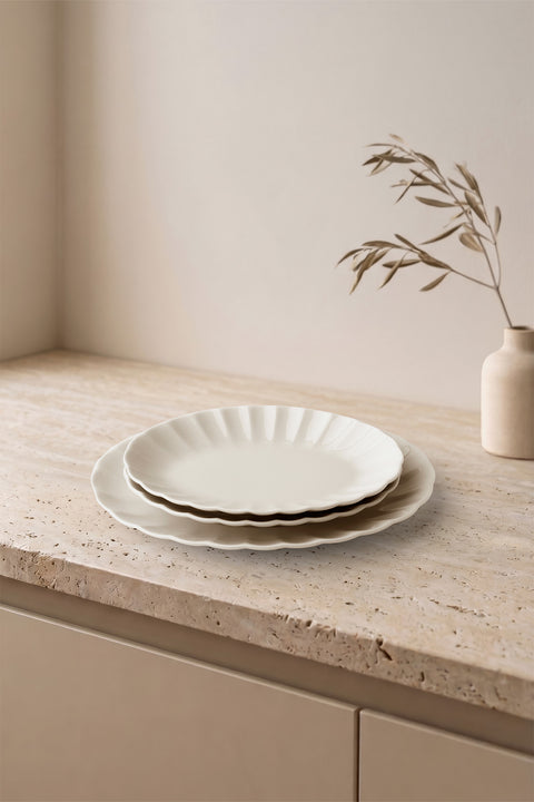Perla | Porselen Kayık Tabak | 3'lü Set