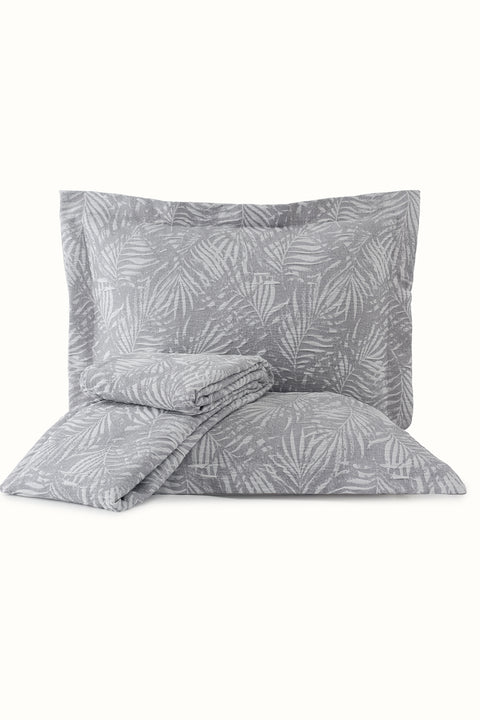 Palm | Çift Kişilik Yatak Örtüsü Seti | 200x230 | Gri