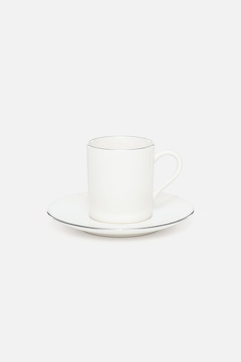 Soley | Ceyda | Gümüş Kenarlı 12 Parça 6 Kişilik Kahve Fincan Takımı