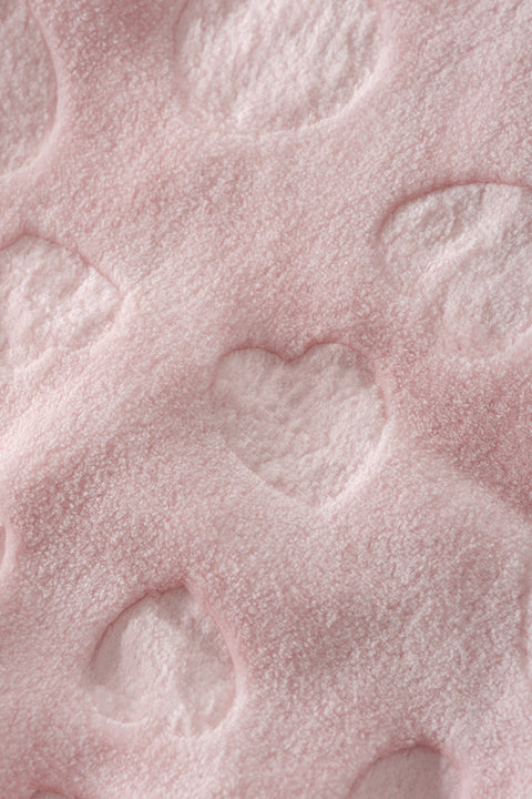 Amore | Emboss Kabartmalı Kalpli Tek Kişilik Battaniye | 160x220 cm