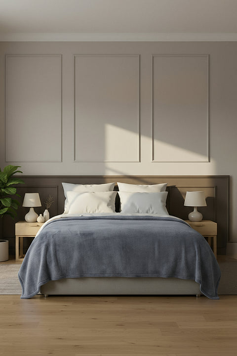 Pufina | Çİft Kişilik Tavşan Tüyü Dokulu Peluş Battaniye & Yatak Örtüsü | 200x220