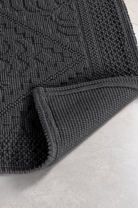 Violetta | 2'li Banyo Paspas Seti | Kaymaz Taban %100 Pamuk | 60x100 - 50x60 cm