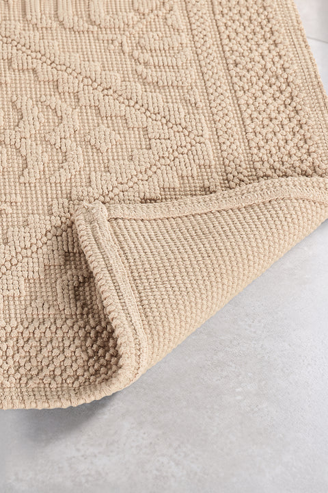 Violetta | 2'li Banyo Paspas Seti | Kaymaz Taban %100 Pamuk | 60x100 - 50x60 cm