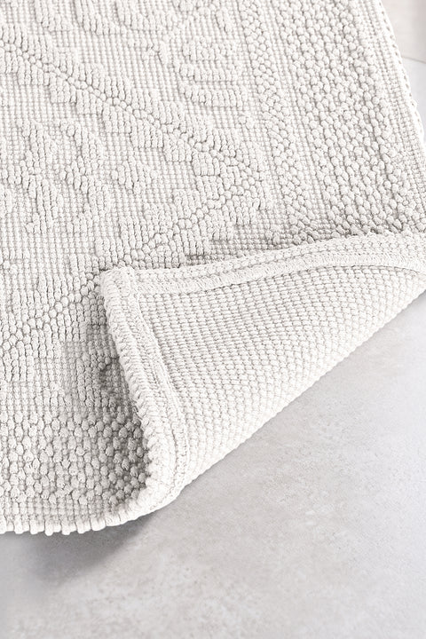 Violetta | 2'li Banyo Paspas Seti | Kaymaz Taban %100 Pamuk | 60x100 - 50x60 cm