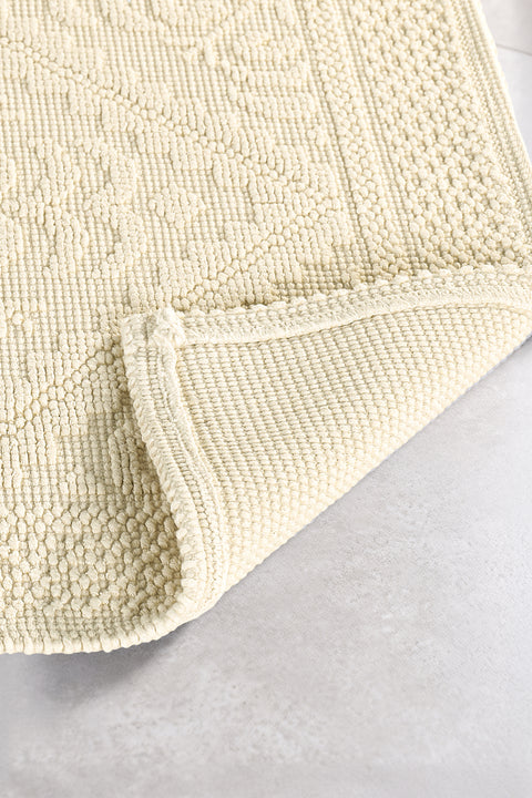 Violetta | 2'li Banyo Paspas Seti | Kaymaz Taban %100 Pamuk | 60x100 - 50x60 cm