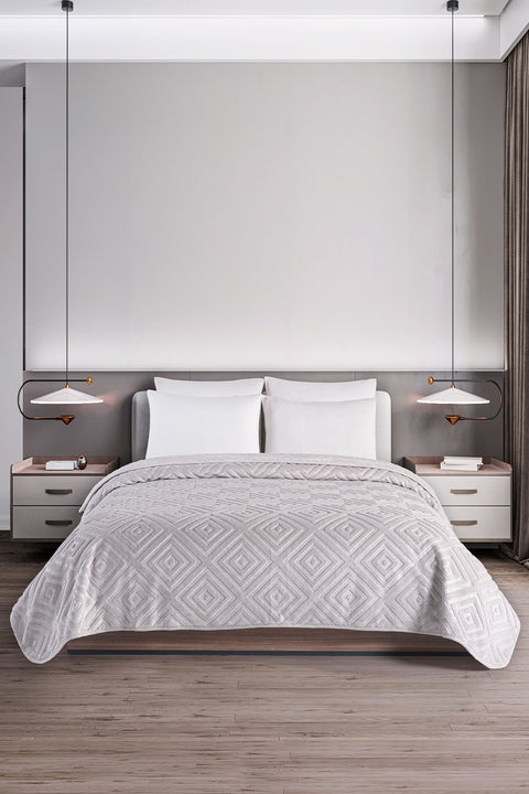 Belura | Battal Boy Çift Kişilik Emboss Battaniye & Yatak Örtüsü | Ekstra Yumuşak | 220x240