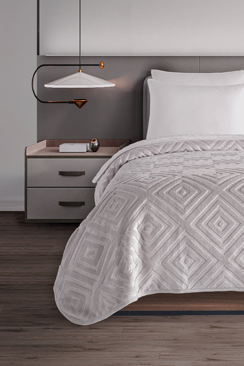 Belura | Battal Boy Çift Kişilik Emboss Battaniye & Yatak Örtüsü | Ekstra Yumuşak | 220x240