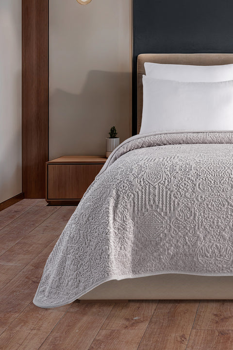 Tulia | Çift Kişilik Emboss Battaniye & Yatak Örtüsü | Ekstra Yumuşak | 200x220