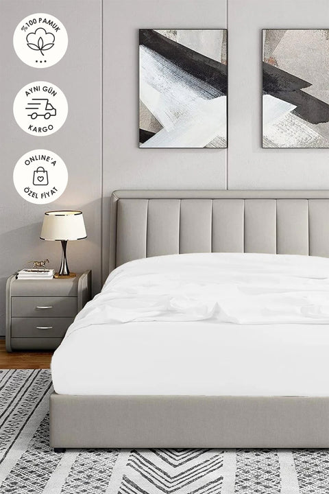 Jersey | %100 Pamuk Tek Kişilik 100 x 200 Lastikli Çarşaf