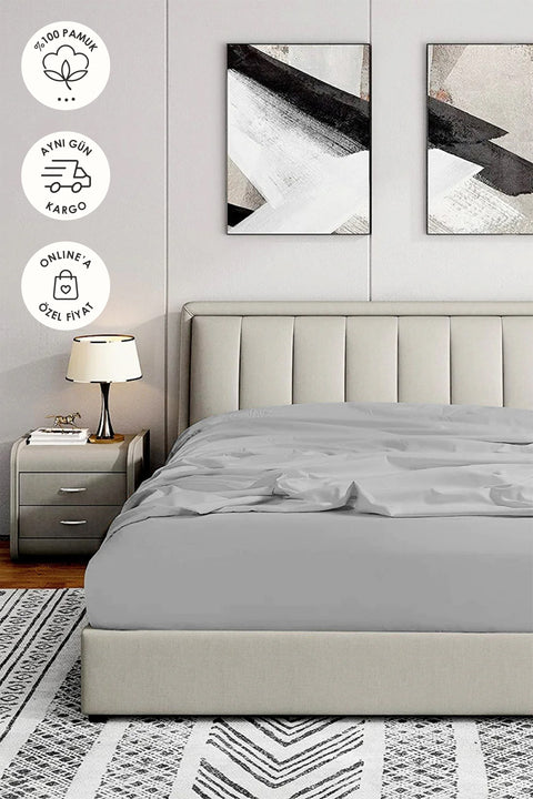 Jersey | %100 Pamuk Çift Kişilik 160 x 200 Lastikli Çarşaf