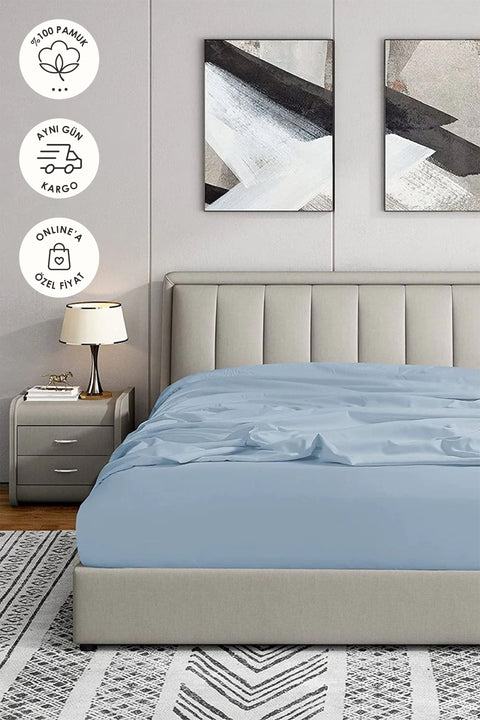 Jersey | %100 Pamuk Çift Kişilik 180 x 200 Lastikli Çarşaf