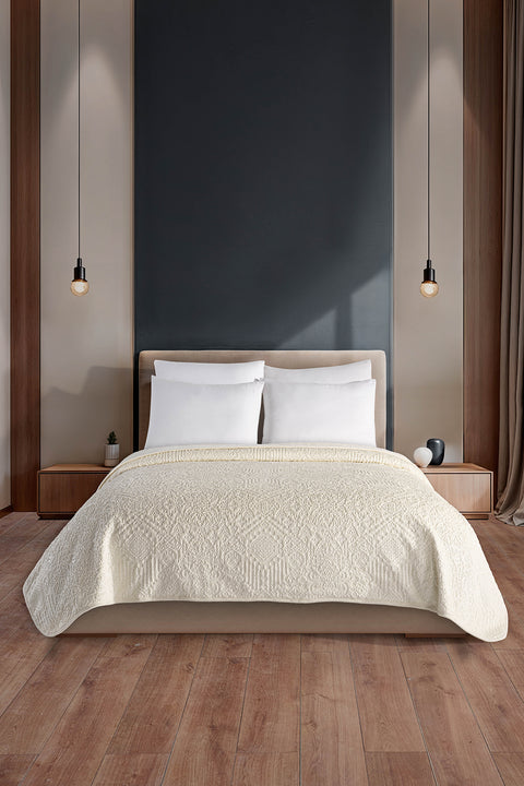 Tulia | Çift Kişilik Emboss Battaniye & Yatak Örtüsü | Ekstra Yumuşak | 200x220