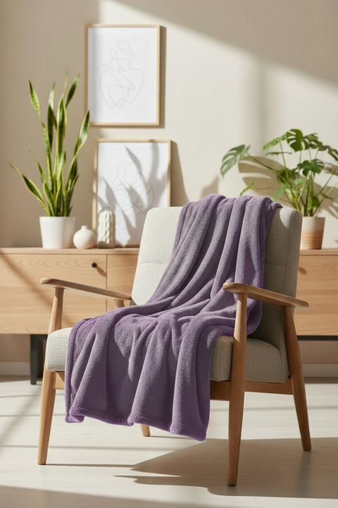 Pufina | Tavşan Tüyü Dokulu Peluş TV Battaniyesi & Koltuk Şalı | 140x190