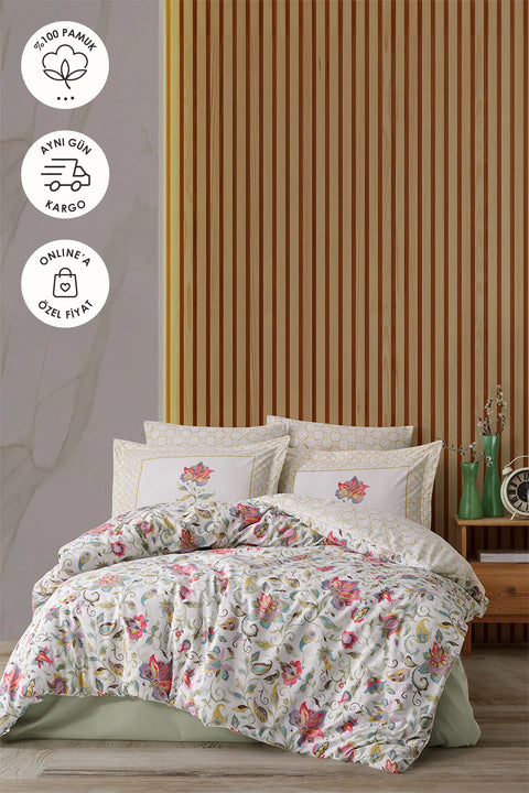 Leticia | %100 Pamuk Tek Kişilik Nevresim Takımı