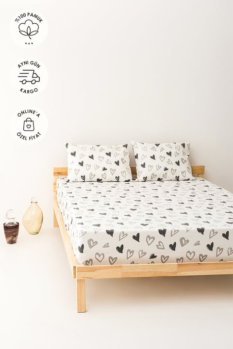 Mix & Match | Lover | %100 Pamuk Çift Kişilik Çarşaf Seti