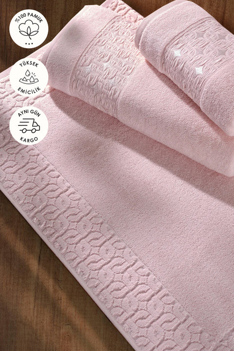Oppolo | Ekstra Yumuşak Pamuk Eponj 3'lü Havlu Seti