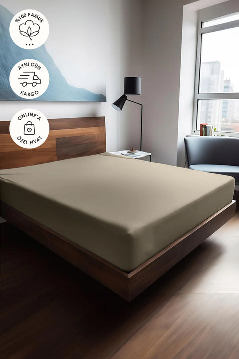 Mix & Match | Plain | %100 Pamuk Ranforce 140 x 200 Çift Kişilik Lastikli Çarşaf