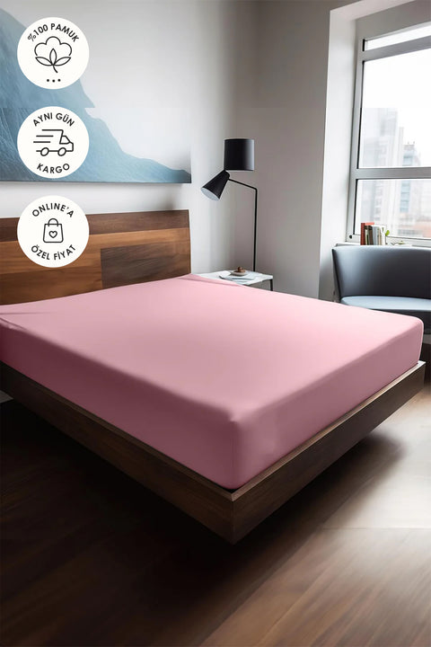 Mix & Match | Plain | %100 Pamuk Ranforce 180 x 200 Çift Kişilik Lastikli Çarşaf