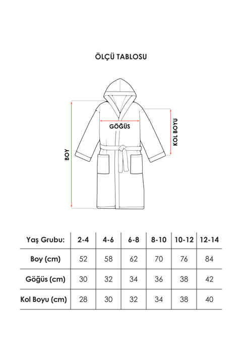 Pueri | %100 Pamuk Unisex Çocuk Bornozu