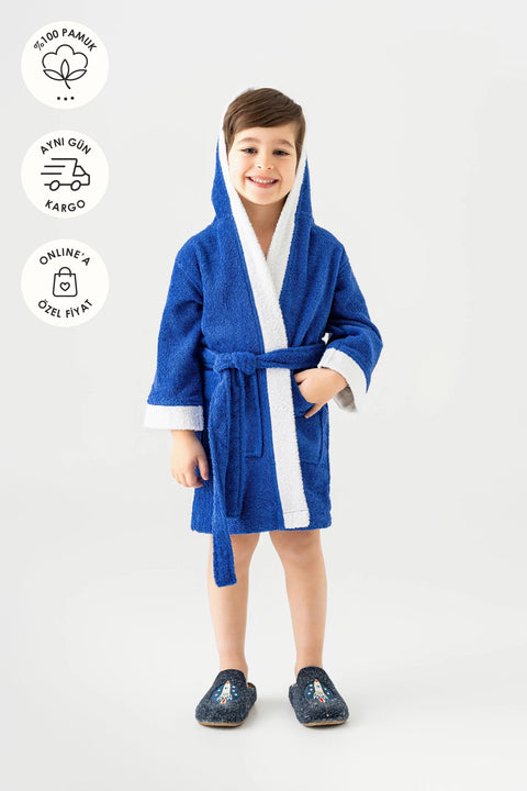 Pueri | %100 Pamuk Unisex Çocuk Bornozu