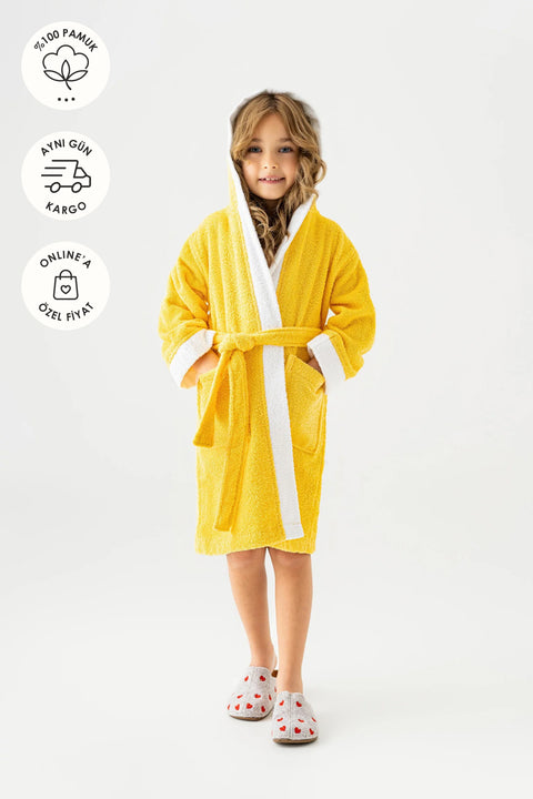 Pueri | %100 Pamuk Unisex Çocuk Bornozu