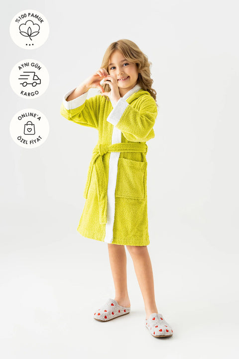 Pueri | %100 Pamuk Unisex Çocuk Bornozu