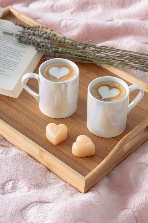 Rainy | 2’li İnci Işıltılı Porselen Kupa Seti (290 ml)