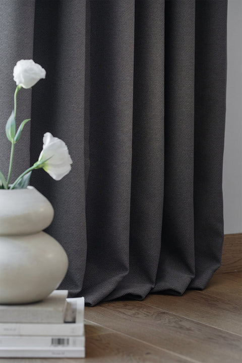 Terra | 140x270 cm (2 Adet) Blackout Fon Perde - Gri