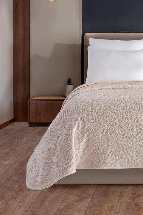 Tulia | Battal Boy Çift Kişilik Emboss Battaniye & Yatak Örtüsü | Ekstra Yumuşak | 220x240