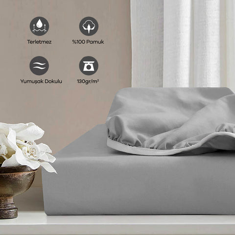 Jersey | %100 Pamuk Çift Kişilik 160 x 200 Lastikli Çarşaf